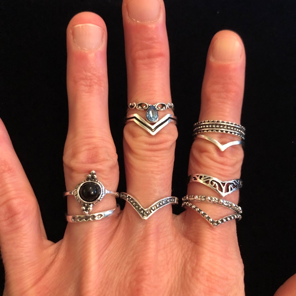 Elegant Silver Stackable Ring Set for Women
